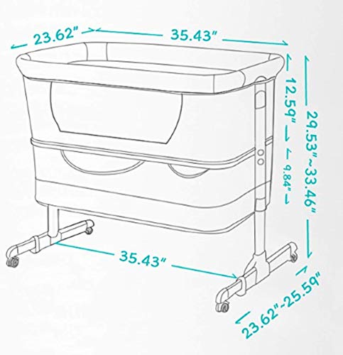 3in1 Bedside Crib for Girl or Boy, Bedside Sleeper for Baby Portable and Adjustable Crib