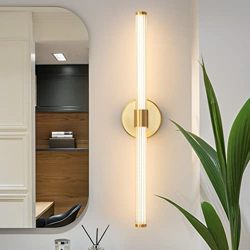Gold LED Bathroom Vanity Lights Fixtures Over Mirror 22.44 inch Modern 360° Sconces Wall Lighting