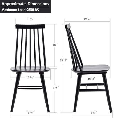 Dining Chairs Set of 2, Wood Dining Room Slat Back Kitchen Windsor Chairs