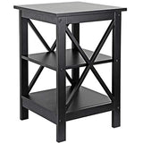 Set of 2 End Table, Sofa Side End Storage Shelf Versatile X-Design Side Table