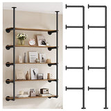 Industrial Iron Pipe Shelf Wall Mount, Farmhouse DIY Open Bookshelf