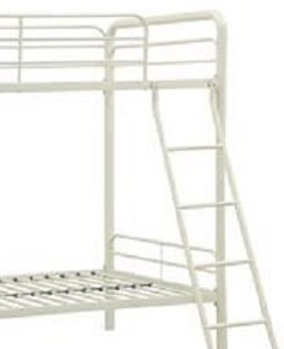 DHP Twin-Over-Twin Bunk Bed with Metal Frame and Ladder, Space-Saving Design, White