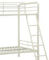 DHP Twin-Over-Twin Bunk Bed with Metal Frame and Ladder, Space-Saving Design, White