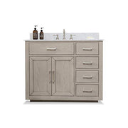 Grace 42-Inch  Mid-Century Bathroom Sink Vanity Set with Carrara White Quartz Top