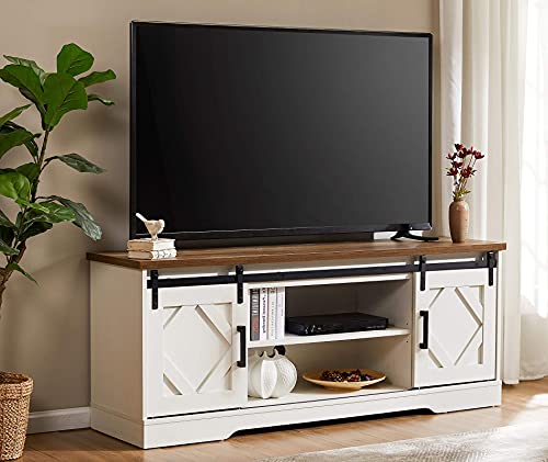 Farmhouse Sliding Barn Door TV Stand for TVs Up to 65 inch