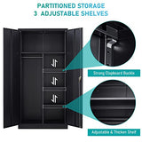 Steel Combination Storage Cabinet with 4 Shelves, 2 Lockable Doors