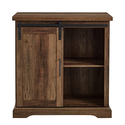 Carson Modern Farmhouse Sliding Slat Door Storage Cabinet, 32 Inch\