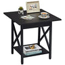 End Table 24'' Industrial Design Side Table with Storage Shelf for Living Room