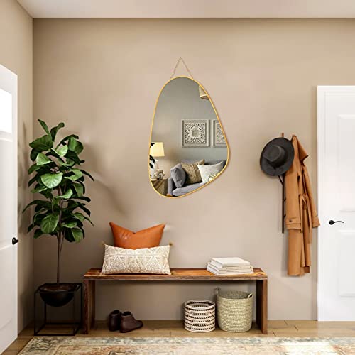 30x20” Asymmetrical Wall-Mounted Mirrors for Living Room Bathroom