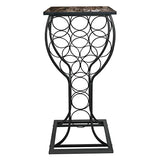 Furniture Metal with Marble Finish Top Wine Storage Organizer Display Rack Table