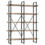Double Wide 5-Tier Open Bookcase