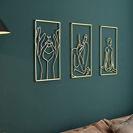 Gold Wall Art Decor Set of 3