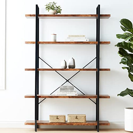 5-Shelf Industrial Bookshelf