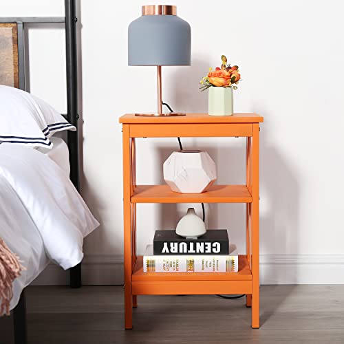 Side End Table with Storage Shelf Nightstands