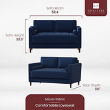 Lexington Loveseat, 52.4" W x 31.1" D x 33.5" H, Navy Blue