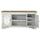 Farmhouse TV Stand with Fireplace Option Fits TVs up to 72"