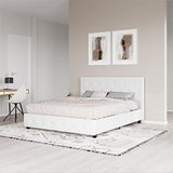 Dakota Upholstered Platform Bed with Diamond Button Tufted Headboard