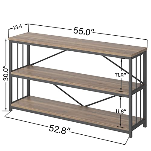 Industrial Console Sofa Table, Wood Metal Foyer Hallway Tables