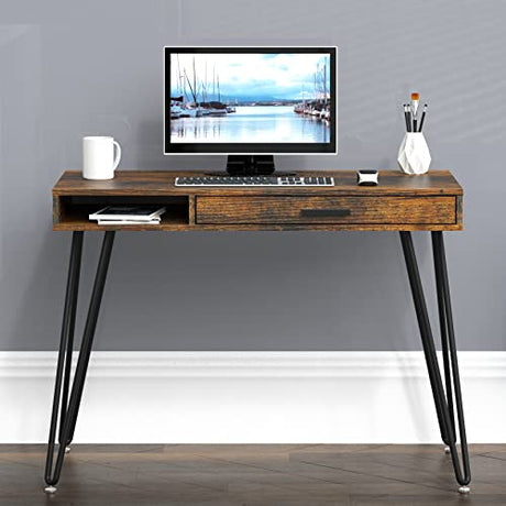 Home Office Computer Hairpin Leg Desk with Drawer