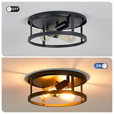 2 Pack Flush Mount Ceiling Light,13 Inch Industrial Farmhouse Ceiling Light Fixture