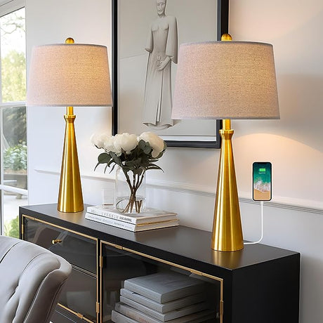 25.75" Table Lamps Set of 2 for Living Room Bedroom