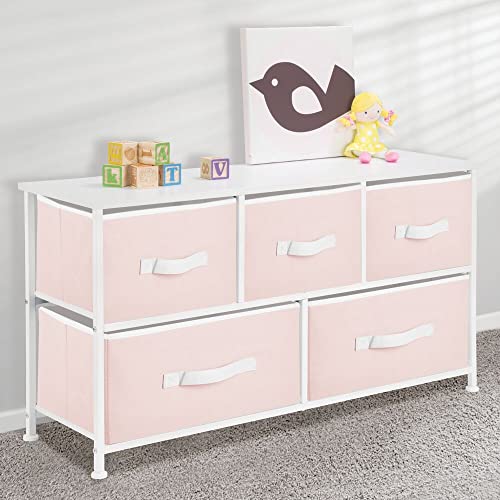 Wide Steel Frame/Wood Top Storage Dresser Furniture