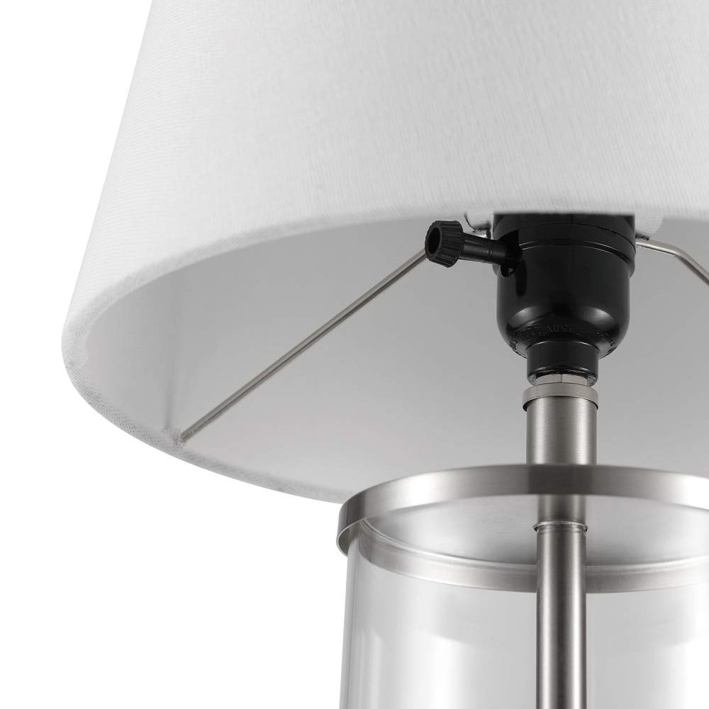 67155 20" Fillable Table Lamp, Clear Glass and Steel Base