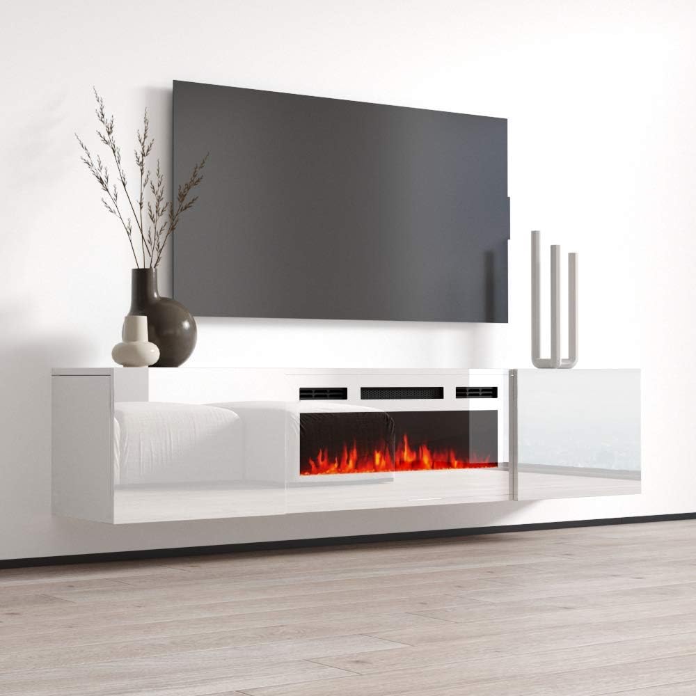 Cali WH-EF Floating Fireplace TV Stand for TVs up to 80"