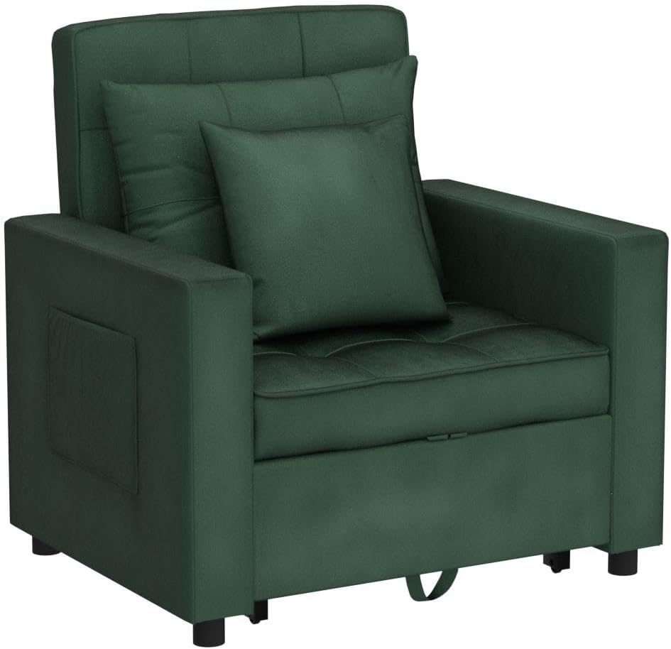 Convertible Chair Bed, Sleeper Chair Bed 3 in 1, Adjustable Recliner,  Sofa