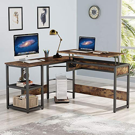 L Shaped Desk with Lift Top