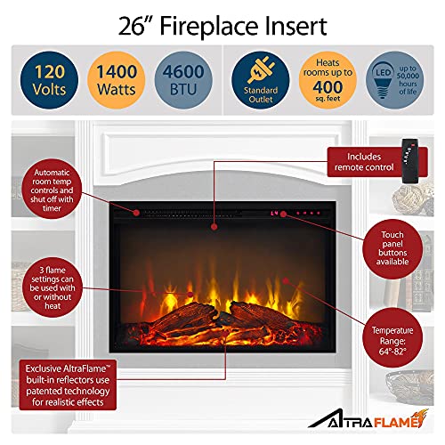 Ameriwood Home Lamont Mantel Fireplace, Black