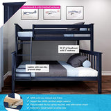 Bunk Bed, Twin-Over-Full Wood Bed Frame For Kids, Blue