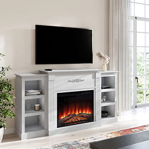 Electric fireplace on sale tv mantel