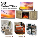 Electric Fireplace TV Stand for TVs up to 65 Inch,with 18 Inch 1500W Faux Fireplace