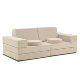 Kids Foam Couch Set 10 Pieces Sand Beige Miss Fabric