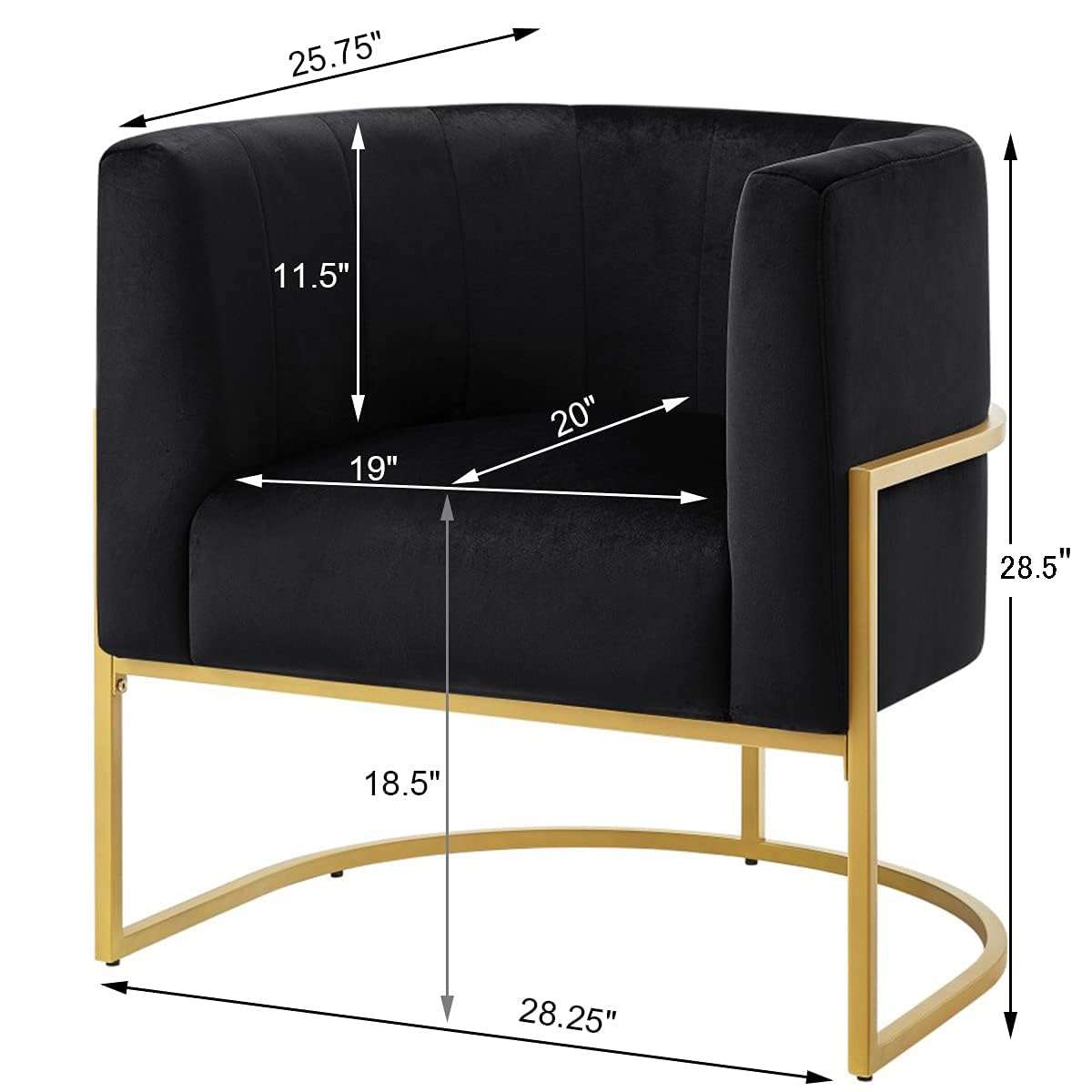 Upholstered Living Room Chairs Modern Black Textured Velvet Accent Chair