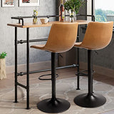 Adjustable Swivel Bar Stools Set of 2,Counter Heigh Bar Stools with Back