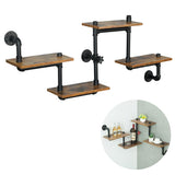 Industrial Pipe Shelving, Pipe Shelves with Wood Planks, Floating Shelves Wall Mounted