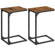 C-Shaped End Table Set of 2, Small Side Table for Couch