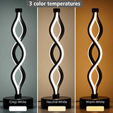 Infinity Spiral LED Table Lamp Black, Dimmable Metallic Beside Lamp