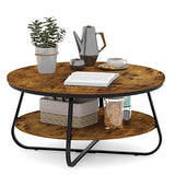 Round Coffee Table with Storage