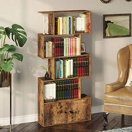 5-Tier Bookcase with Cabinet