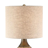 Emma Mid Century Modern Style Accent Table Lamp  High Brown Textured Wood Ceramic