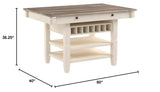 Bolanburg Farmhouse Counter Height Dining Room Table, White & Brown