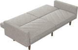 Paxson Convertible Futon Couch Bed with Linen Upholstery and Wood Legs