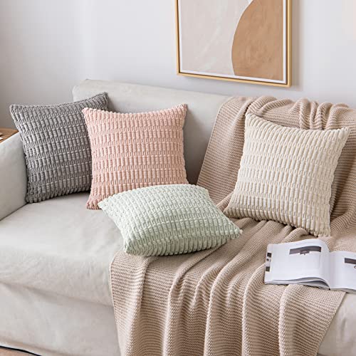 Pack of 2 Corduroy Decorative Throw Pillow Covers 18x18 Inch