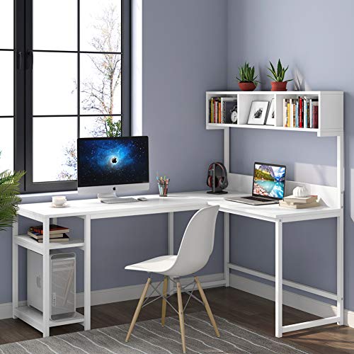 L-Shaped Desk with Hutch