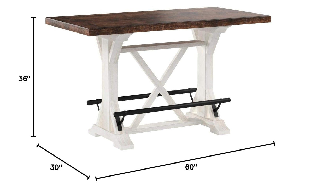 Valebeck Rustic Farmhouse 36" Counter Height Dining Table