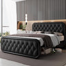 Full Size Bed Frame, Heavy Duty Bed Frame with Faux Leather Headboard