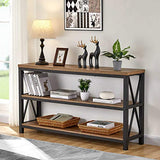 Industrial Console Table for Entryway, Wood Sofa Table